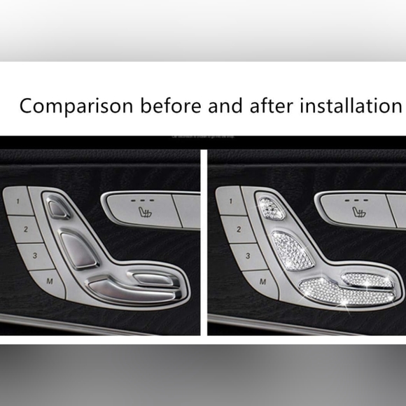 Rhinestone Mercedes seat button covers - Picture 2 of 2